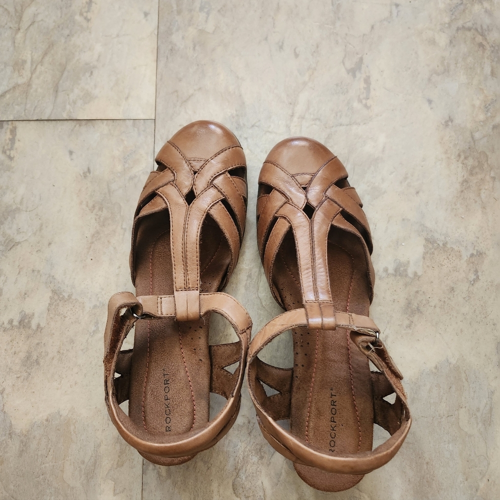 Rockport Brown Leather Strappy Sandals